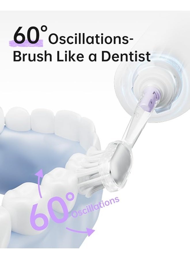 لايفن فرشاة اسنان كهربائية خاصة ويف من لايفين، فرشاة اسنان سونيك بخاصية التذبذب والاهتزاز للبالغين مع تطبيق، 2 راس فرشاة (ارجواني) - Image 4